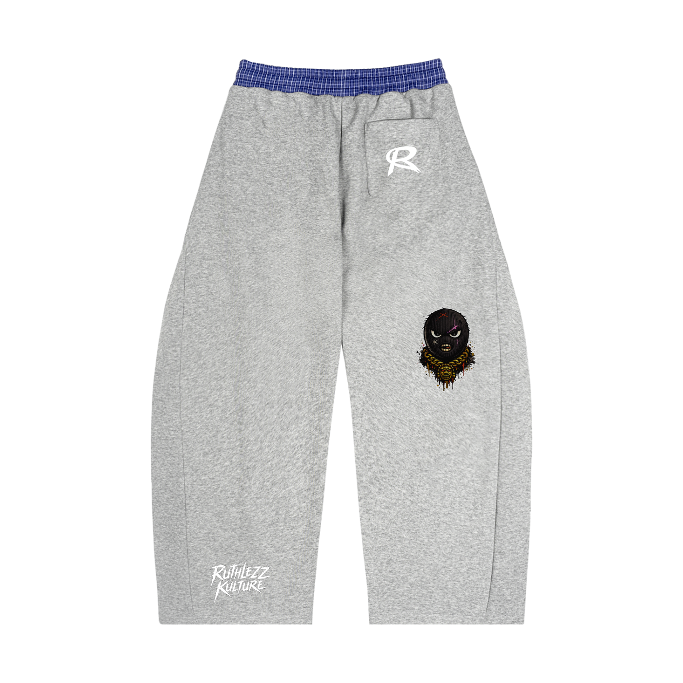 Ruthlezz Kulture Plaid Waistband Barrel Sweatpants