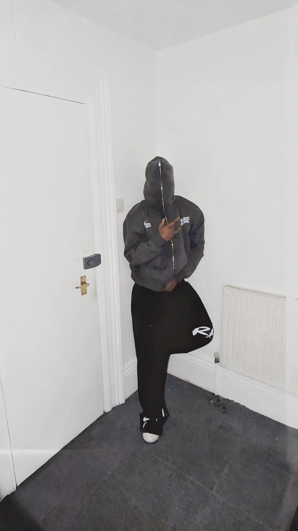 RK ‘Ruthlezz Kulture Approved’ Fleeced Full-Zip Boxy Hoodie