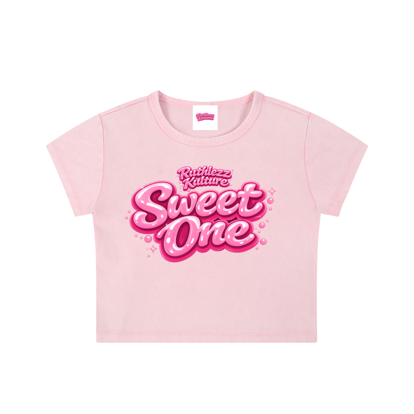 Ruthlezz Kulture ‘Sweet One’ Snow Washed Crop Top